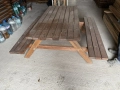 0511  ДЪБ дървени маси с пейки 160 и 190 см -цена 260лв или 132,94 евро   -материал от ДЪБ , 15-20 г, снимка 2