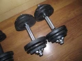 ЯКИ Дъмбели- 2 комплекта с гаечно затягане 2х14 и 2х11кг, снимка 3