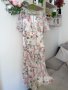 Разкошна нова  дълга елегантна феерична рокля флорален принт нежни цветя волани къдри , снимка 7