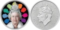 Сребърна монета с оцветяване: Кралица Елизабет II, снимка 1