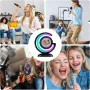 Караоке колона с 1 безжичен микрофон с LED светлина Bluetooth безжично свързване Черна, снимка 3