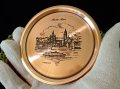 Медна чиния,подложка с литография Рейн. , снимка 2