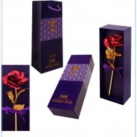 "Златна роза" в подаръчна кутия и торбичка!, снимка 1 - Декорация за дома - 30280518
