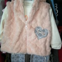 Бебешки комплект, блуза, елек, панталон за момиче, снимка 1 - Комплекти за бебе - 39849412