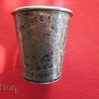 Уникална османска сребърна чаша чашка гравюри тугра 19 век, снимка 7 - Колекции - 31656459