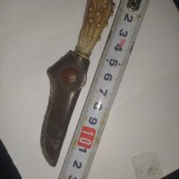 Стар колекционерски нож с кожена кания, снимка 1 - Други ценни предмети - 39191875