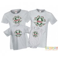 Персонализирани Коледни тениски с имена Коледен венец, снимка 2 - Тениски - 35072702