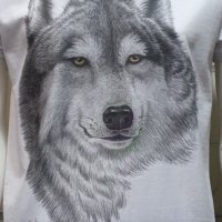 Страхотна нова мъжка тениска с дигитален печат Бял Вълк, Серия Вълци, снимка 3 - Тениски - 29104349