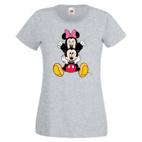 Дамска тениска Mickey & Minnie 3 Мини Маус,Микки Маус.Подарък,Изненада,, снимка 4 - Тениски - 36526206
