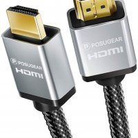 POSUGEAR Плетен HDMI кабел -Видео 4K,3D 2160pх1080p Висока скорост 18Gbps,позлатени конектори,2м, снимка 9 - Кабели и адаптери - 37853067