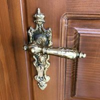 Царска старинна барокова луксозна брава от месинг-шилд ,ретро дръжка, винтидж обков, снимка 3 - Декорация за дома - 22329439