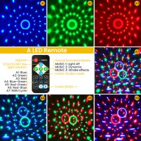 Комплект Mini Disco Ball Party Light 360° въртяща се LED RGB парти лампа с дистанционно диско топка, снимка 3 - Други - 44149282