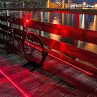 2 Лазерен +5 LED заден стоп за колело велосипед колело Предупреждение с Мигаща светлина на лампата з, снимка 3 - Аксесоари за велосипеди - 38396664