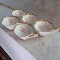 Лот порцелан 5 чашки за кафе позлата маркировка, снимка 7 - Антикварни и старинни предмети - 38053575
