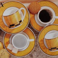 Сервиз за кафе - ”Silva Dariva” - 6 броя чашки с чинийки, снимка 1 - Сервизи - 42624305