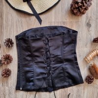 Дамска блуза, черна, бюстие от сатен, къса - модел 19, снимка 3 - Корсети, бюстиета, топове - 39752793
