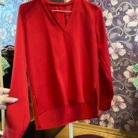 Zara червена блузка с дълъг ръкав нова , снимка 2 - Ризи - 30117704