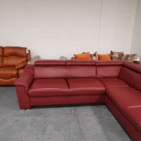 Червен кожен ъглов диван "GRACIA" - естествена кожа, снимка 5 - Дивани и мека мебел - 39688735