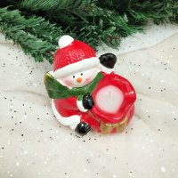 4248 Керамичен коледен свещник Снежко Дядо Коледа, снимка 4 - Декорация за дома - 42860320