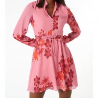 Розова рокля на цветя марка Jimmy Sanders, снимка 1 - Рокли - 30281762