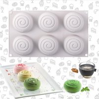 6 кръгли спираловидни форми форма за кексчета мус десерти сапун гипс шоколад, снимка 1 - Форми - 33736953