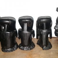  Дървени Африкански   статуетки 5 броя, снимка 7 - Колекции - 22443810