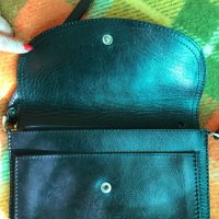 Дамска италианска малка черна чанта естествена кожа дълга дръжка, снимка 4 - Чанти - 34944261