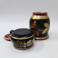 Руски дървени чаша и кутийка Хохлома(5.4), снимка 6 - Антикварни и старинни предмети - 44670357