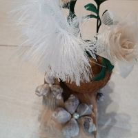 ваза с рози и кокос море сувенир, декорация подарък, снимка 2 - Декорация за дома - 22703256