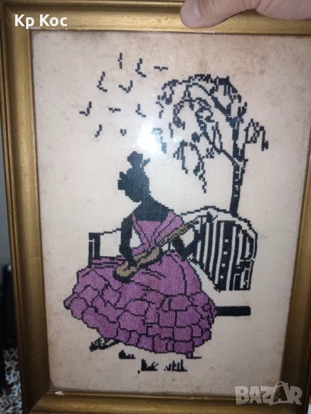 стар гоблен Цигуларка, снимка 1