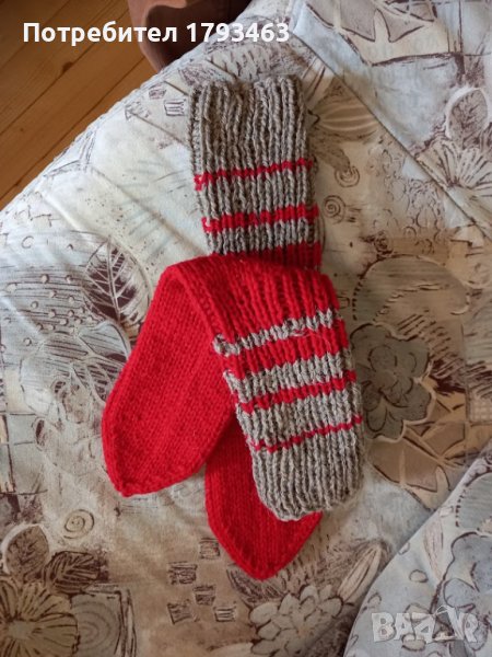 Ръчно плетени дамски чорапи от вълна, размер 41, снимка 1