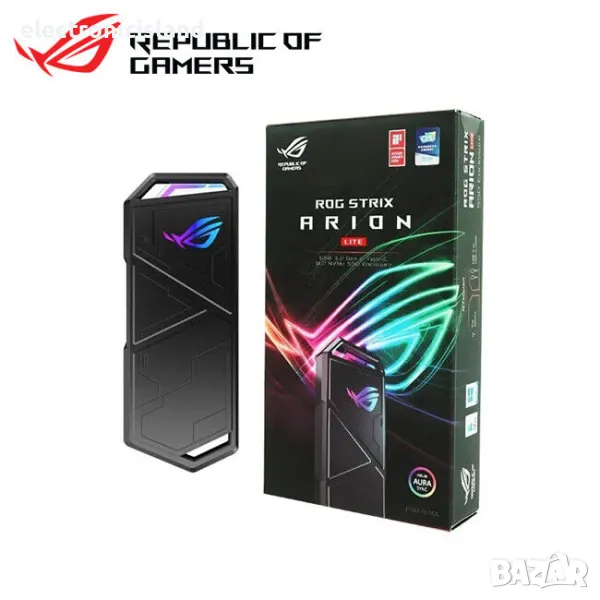 Външен Rack кутия ASUS ROG Strix Arion Lite, Съвместимост SSD NVMe M.2, USB 3.2 GEN2 Type-C, снимка 1