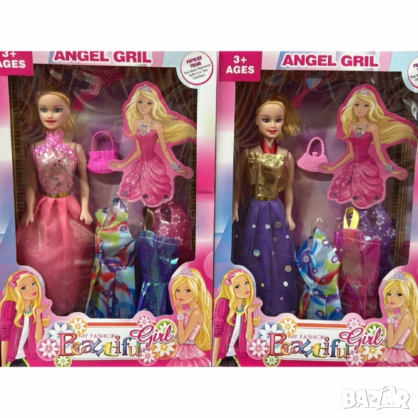 Модна кукла с допълнителни рокли и аксесоар чанта, снимка 1