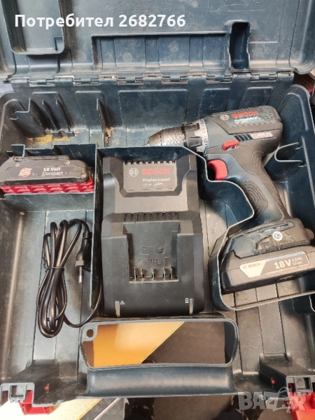 акумулаторен безчетков винтоверт bosch gsr18v-ec, снимка 1