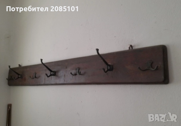 Ретро дървена закачалка за стена, снимка 1