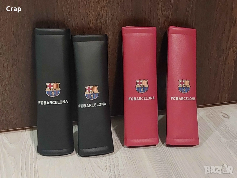 Комплект от 2 протектора за колани на кола FC BARCELONA, снимка 1