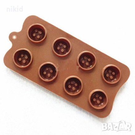 8 Дълбоки копчета копче силиконов молд форма фондан бонбони гипс шоколад, снимка 1