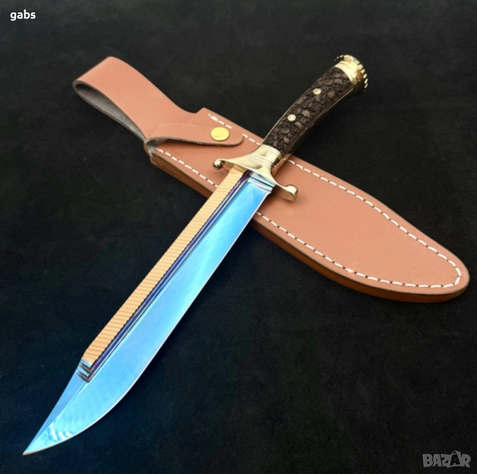 Голям трофеен нож TERMINATOR с кожена кания,LN430, снимка 1
