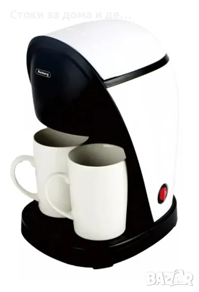 ✨Кафе машина Rosberg R51170E, 450W, резервоар 250 мл., постоянен филтър, 2 бр. керамични чаши по 125, снимка 1