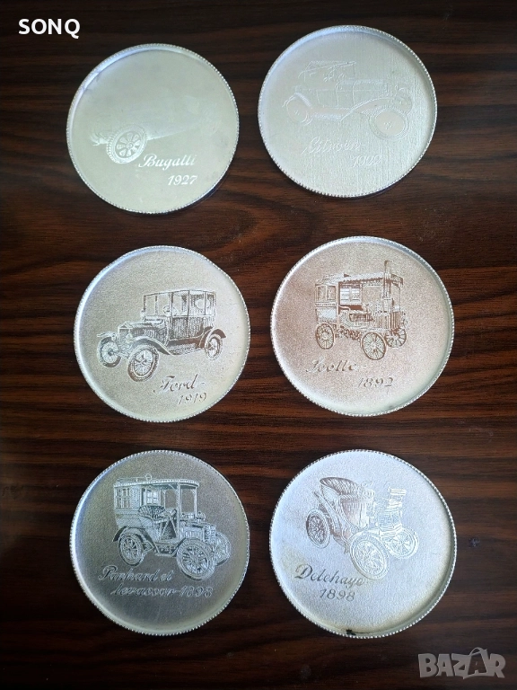 Страхотни Подложки За Чаши Със Стари Коли, снимка 1