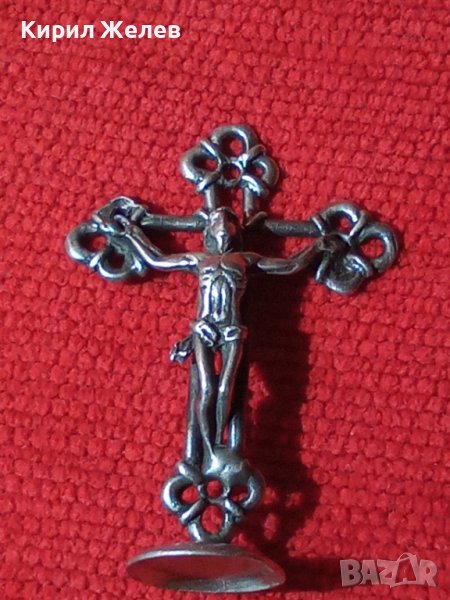 СТАРО НАСТОЛНО СРЕБЪРНО РАЗПЯТИЕ СРЕБРО 800 СРЕБЪРЕН КРЪСТ СТАТУЕТКА МАЙСТОРСКА РЯДКАИЗРАБОТКА 25111, снимка 1