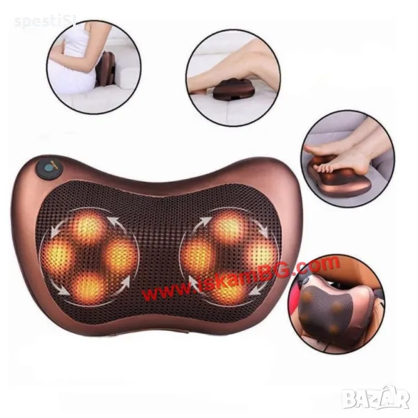 Масажна възглавница за врат, гръб и кръст, снимка 1
