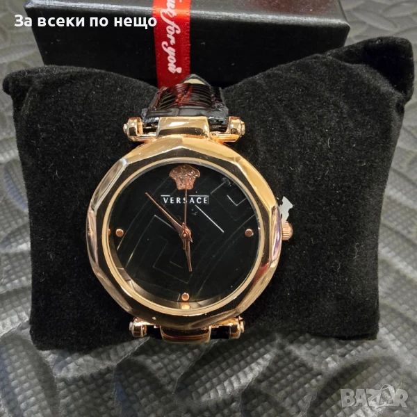 Versace Дамски Черен Часовник С Черен Циферблат В Кутия Код VL-121, снимка 1