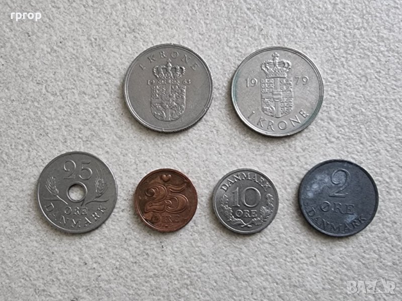 Монета. Дания . Датски крони. 6 бр., снимка 1