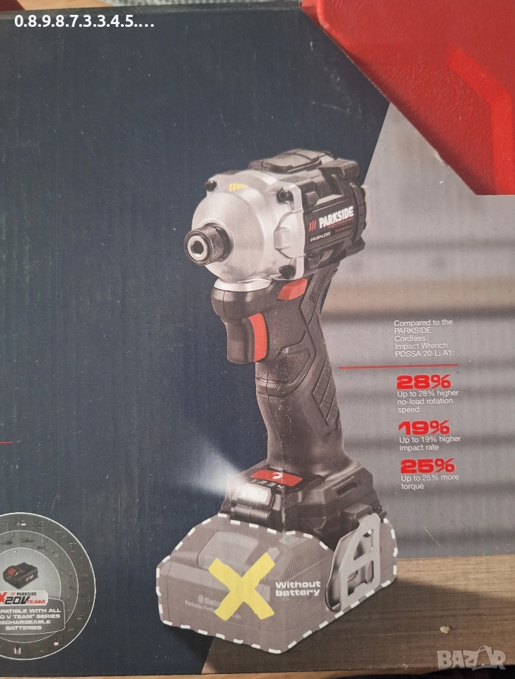 Акумулаторен ударен винтоверт 20В на Парксайд Parkside Performance PDSSAP 20-li D3, снимка 1