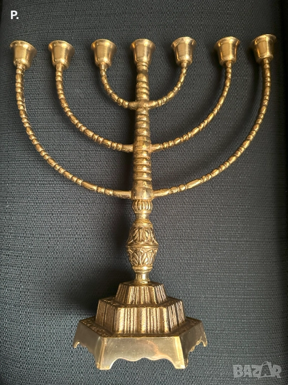 Бронзова менора 35,5 x 33 см., снимка 1