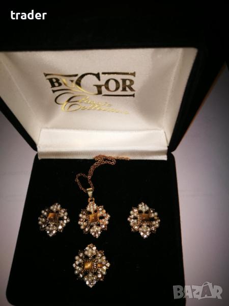 Позлатени бижута със Swarovski  камъни - BUGOR Classic Collection, снимка 1