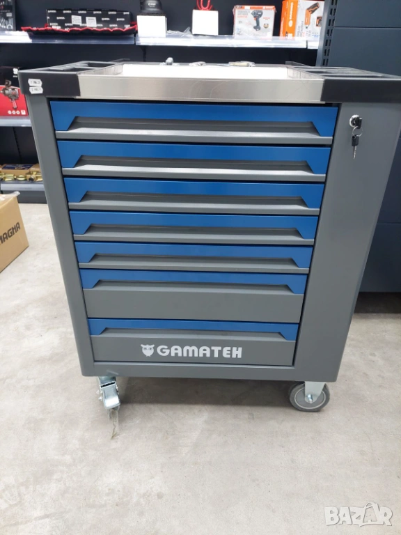 Количка за инструменти оборудвана с 258 броя инструменти, снимка 1