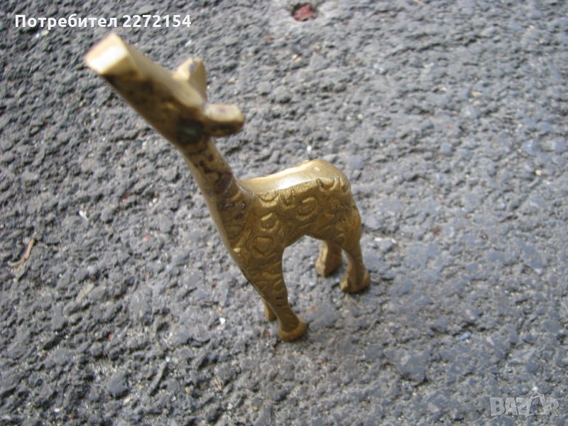 Бронзова статуетка фигурка жираф, снимка 1