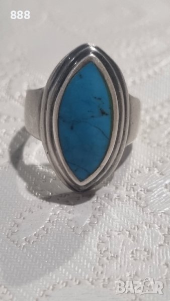 Vintage сребърен пръстен 925 с тюркоаз , снимка 1